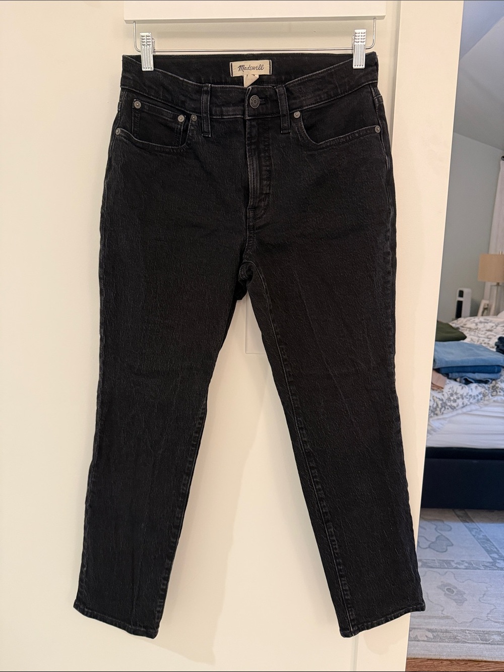 Madewell Black Straight-Leg Mid-Rise Perfect Cropped Jeans Size 27